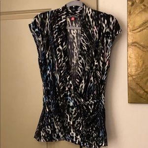Vince Camuto XL Cheetah Multi Color Wrap Top